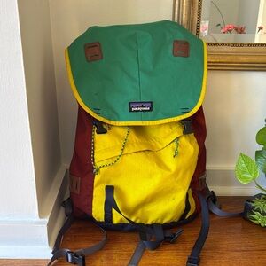 Patagonia Green, Yellow, and Red Backpack